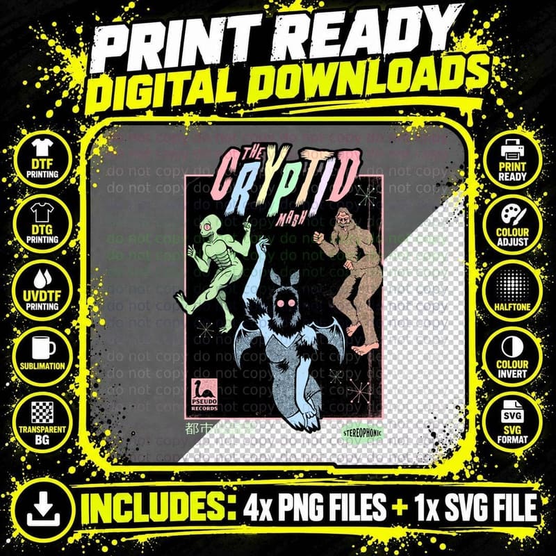 Pottertee 'Cryptid Mash' T-Shirt Png SVG Digital Bundle