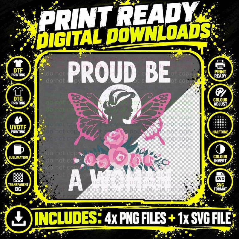 Proud Be a Woman Women Rights T-Shirt Png SVG Digital Bundle