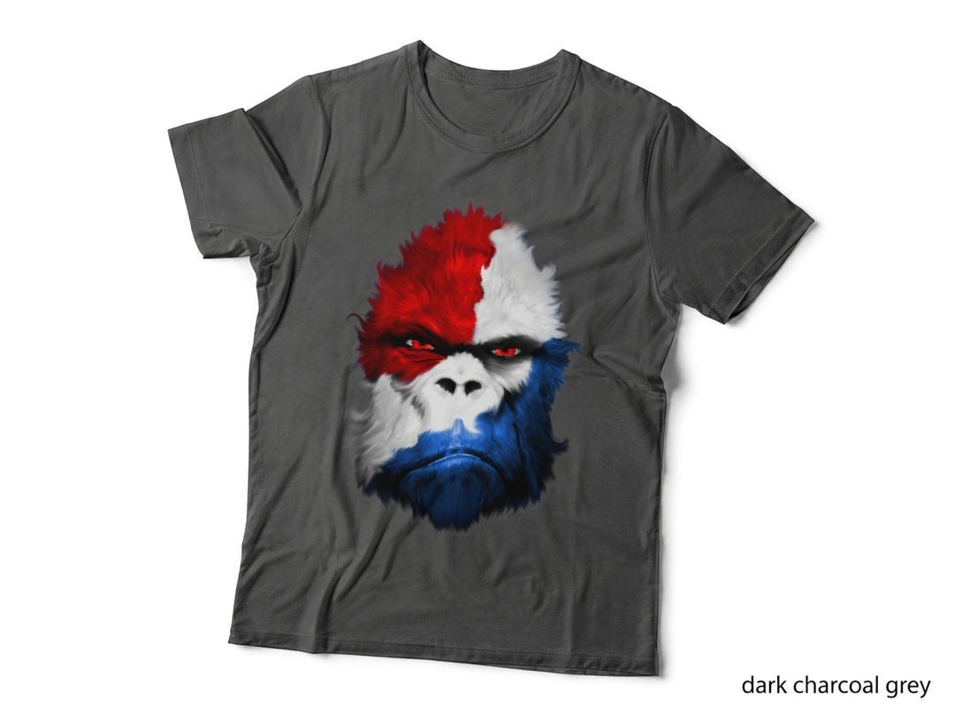 Red Sasquatch White Bigfoot Blue American Cryptid & Monster T-Shirt