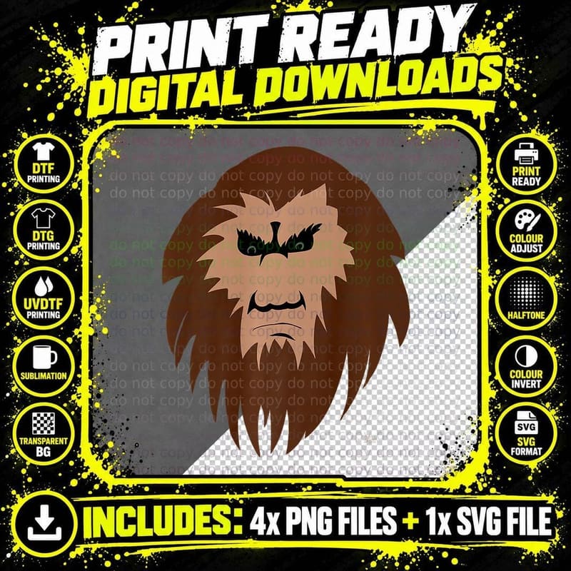 Sasquatch Costume Big Foot Adult Men Costume T-Shirt Png SVG Digital Bundle