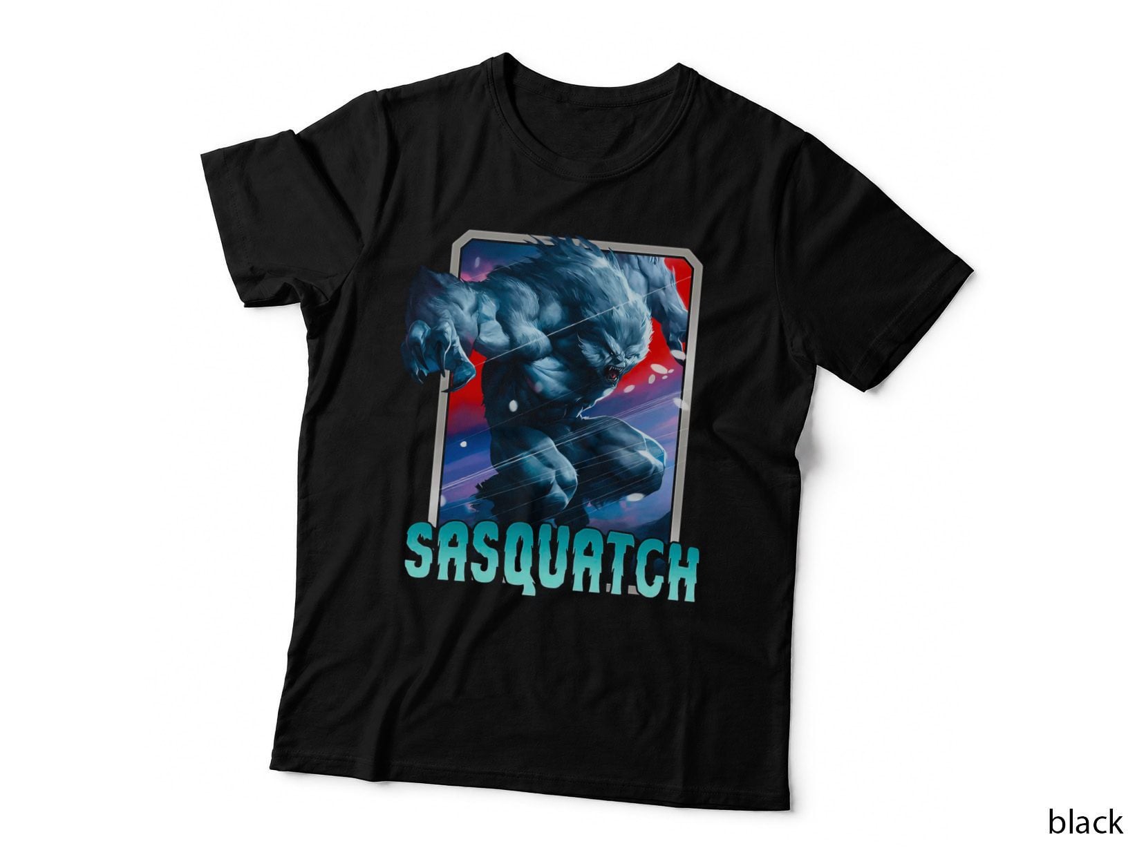 Sasquatch Cyan Blue Frozen Ice Beast T-Shirt