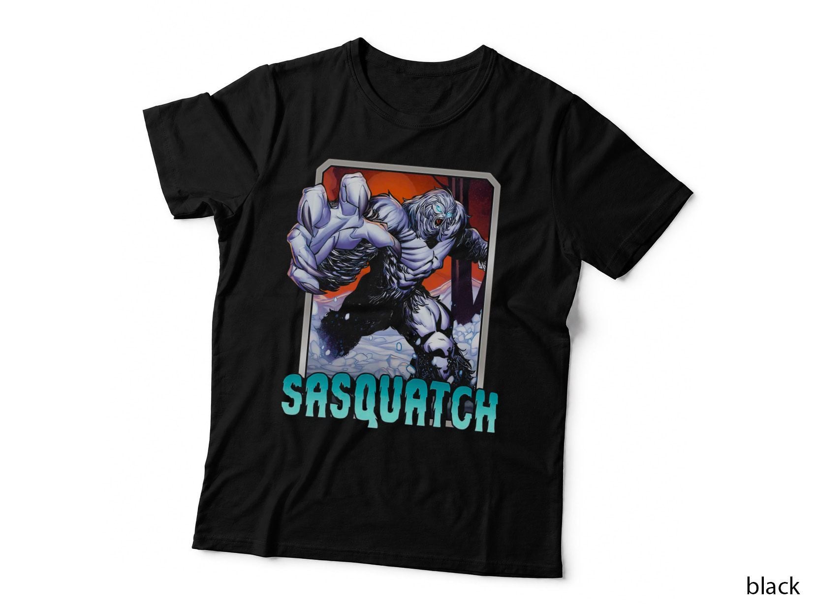 Sasquatch Cyan Purple Beast Creature Monster T-Shirt