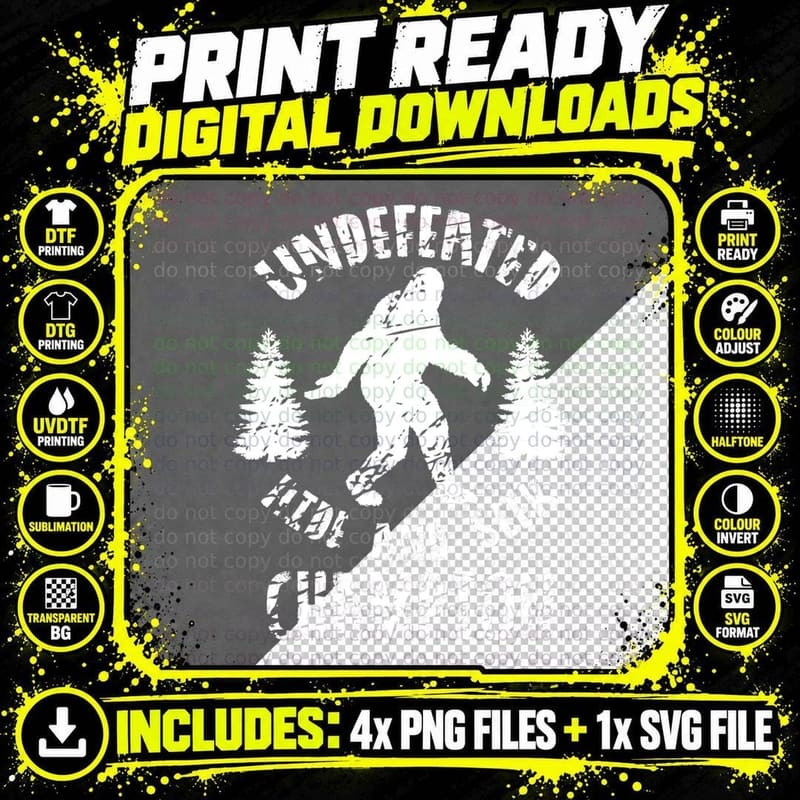 Sasquatch Gift - Bigfoot Undefeated Hide and Seek Png SVG Digital Bundle