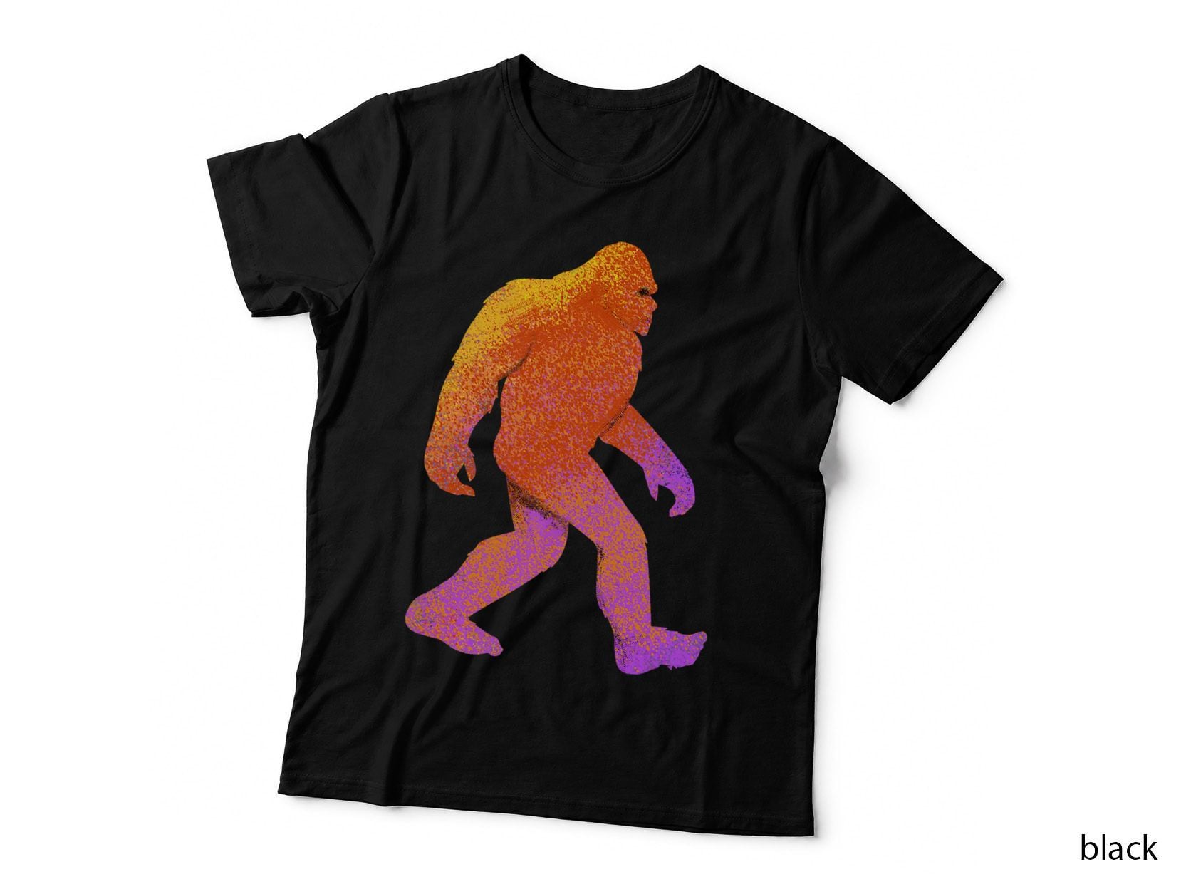 Sasquatch Watercolor Art - Colorful Bigfoot Artwork T-Shirt