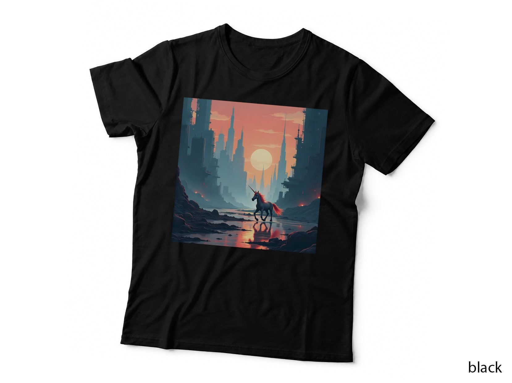 Sci-Fi Unicorn Skipping T-Shirt
