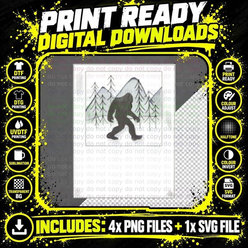 The Clearest Picture of Bigfoot Ever T-Shirt Png SVG Digital Bundle