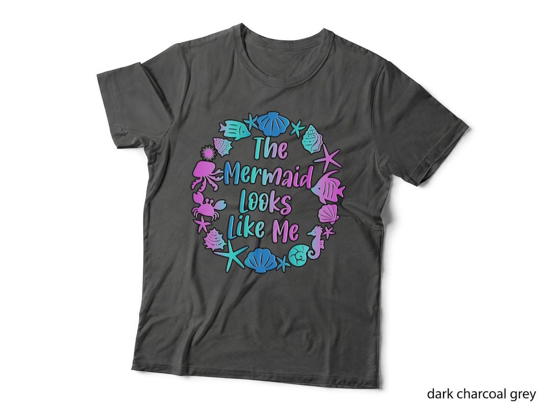 The Mermaid Looks Like Me Cute Seashells Fish Girls Women T-Shirt