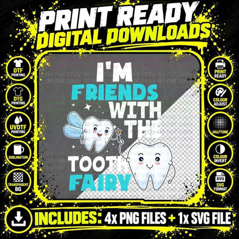 Tooth Fairy - Dental Assistant Hygienist Pediatric Png SVG Digital Bundle