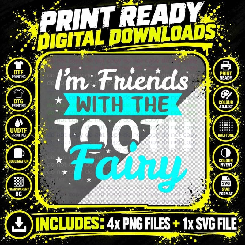 Tooth Fairy Dentist Dental Assistant Gift T-Shirt Png SVG Digital Bundle