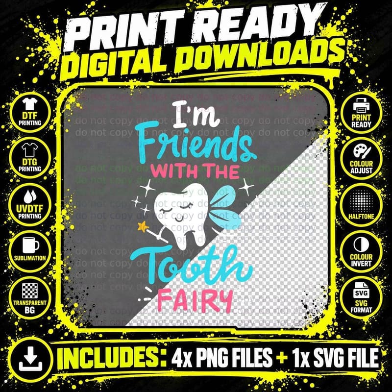 Tooth Fairy Pediatric Dentist Dental Assistant Hygienist Png SVG Digital Bundle