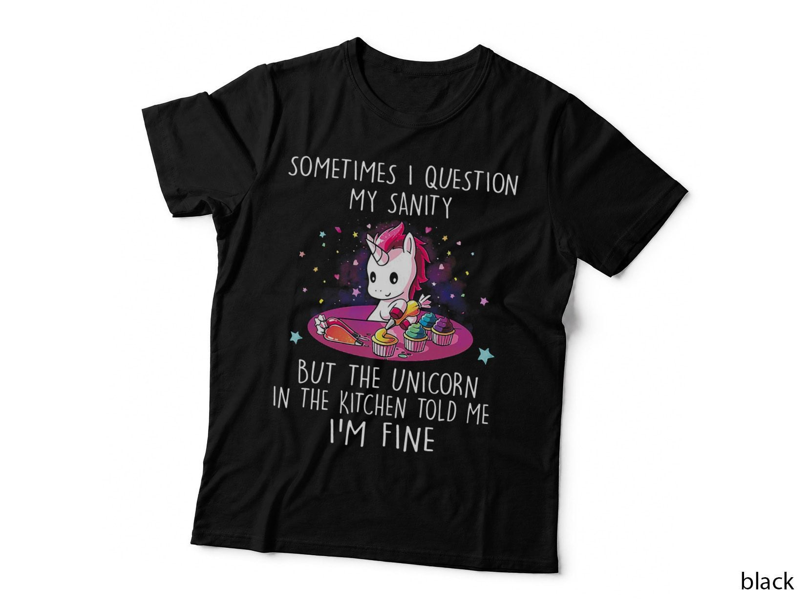 Unicorn Cupcake T-Shirt, Quirky Kitchen Art, Pet Lover Apparel