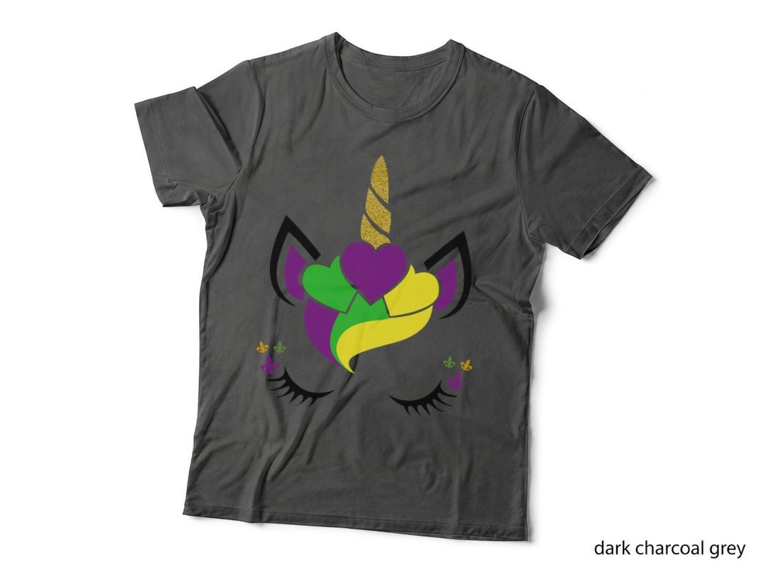 Unicorn Face Mardi Gras Carnival Girls Kids Toddlers, Childrens Wear T-Shirt