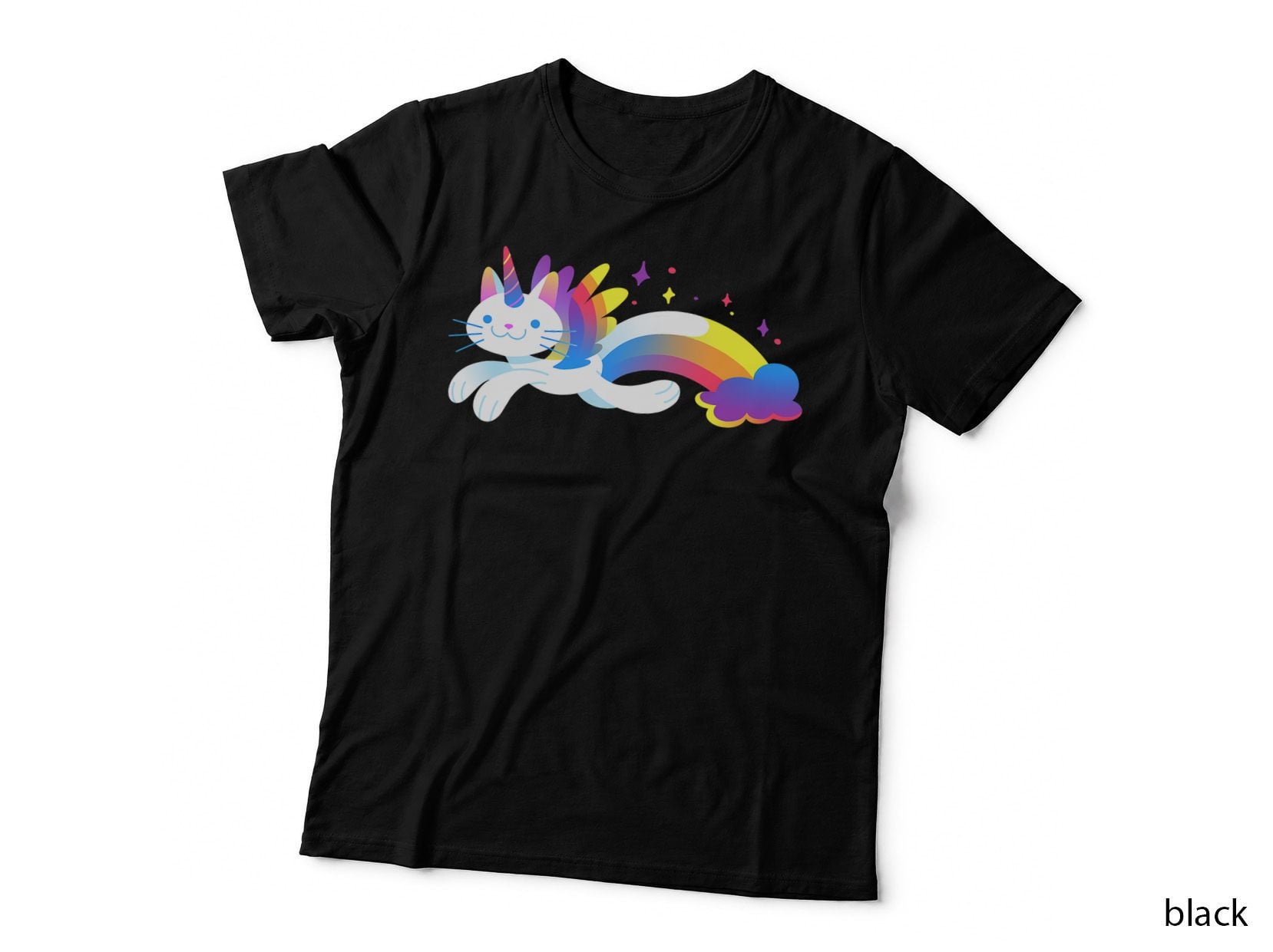 Unicorn Kitty Rainbow - Flying Unicat Caticorn T-Shirt
