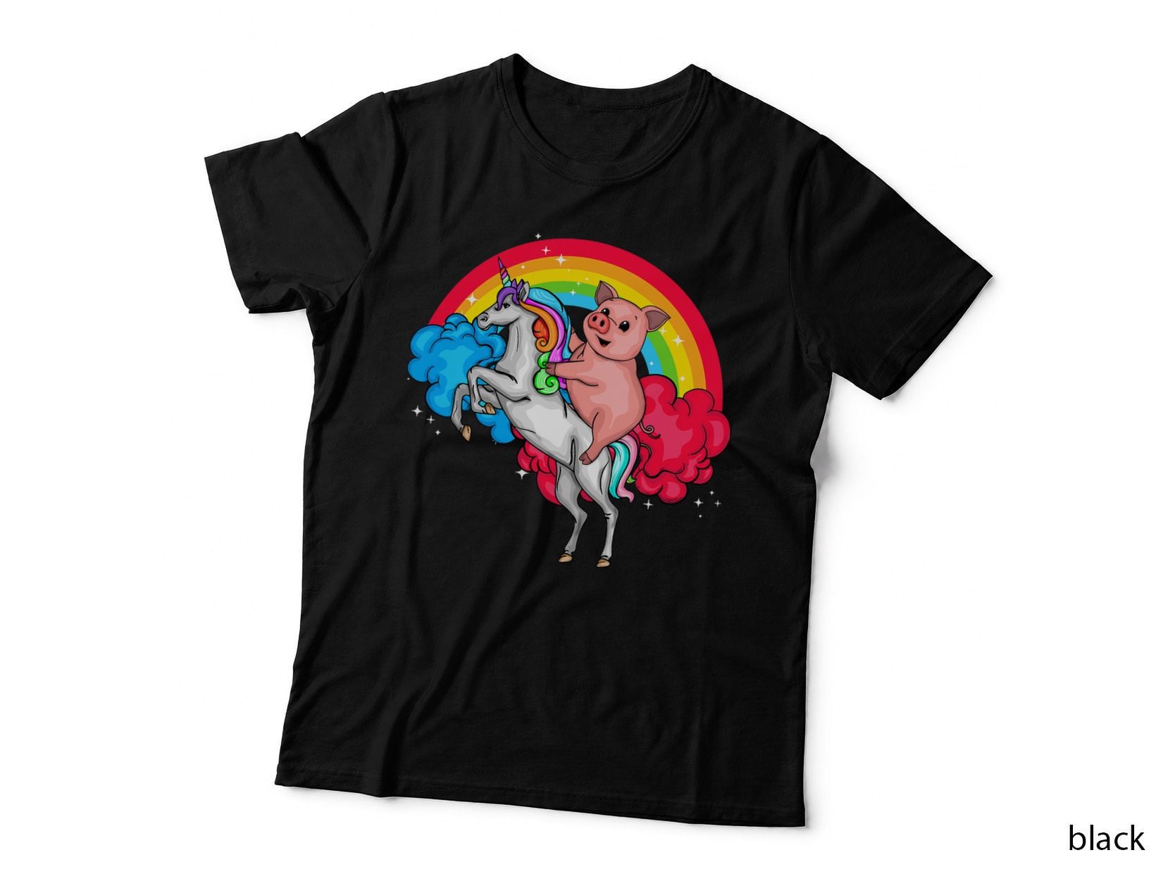 Unicorn Lover Girls Pig Lover Kids Rainbow Unicorn T-Shirt
