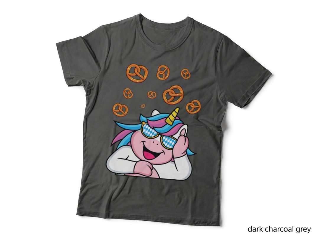 Unicorn Pretzel Oktoberfest Cute German Ladies Kids Bavarian T-Shirt