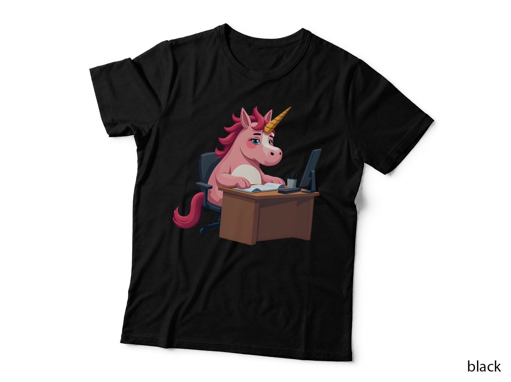 Unicorn Sighing with Paperwork T-Shirt