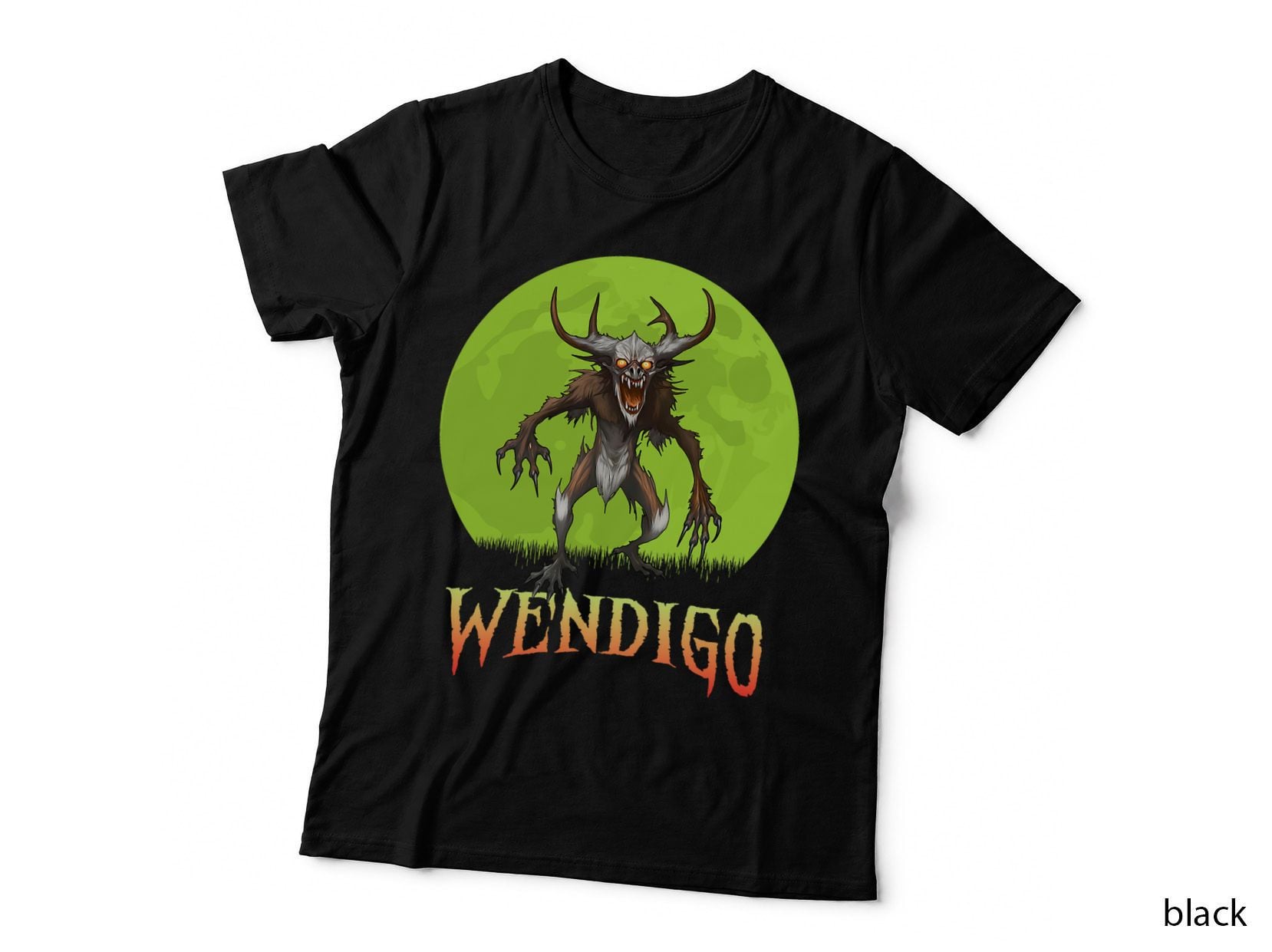 Wendigo Cryptid Full Moon Cryptozoology T-Shirt