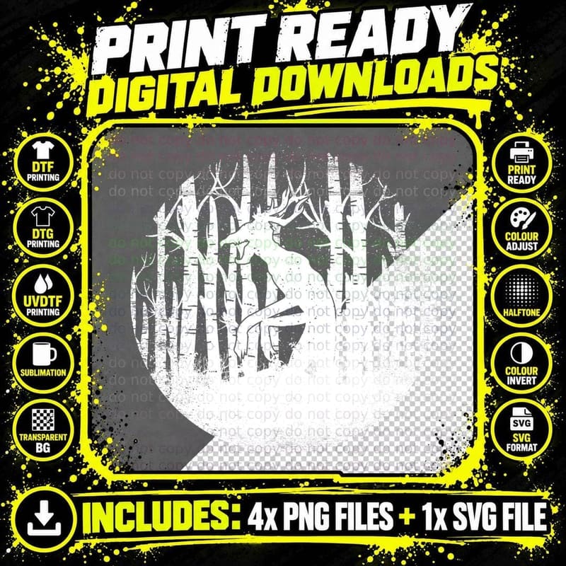 Wendigo Folklore Cryptid for Men Women Kids Png SVG Digital Bundle