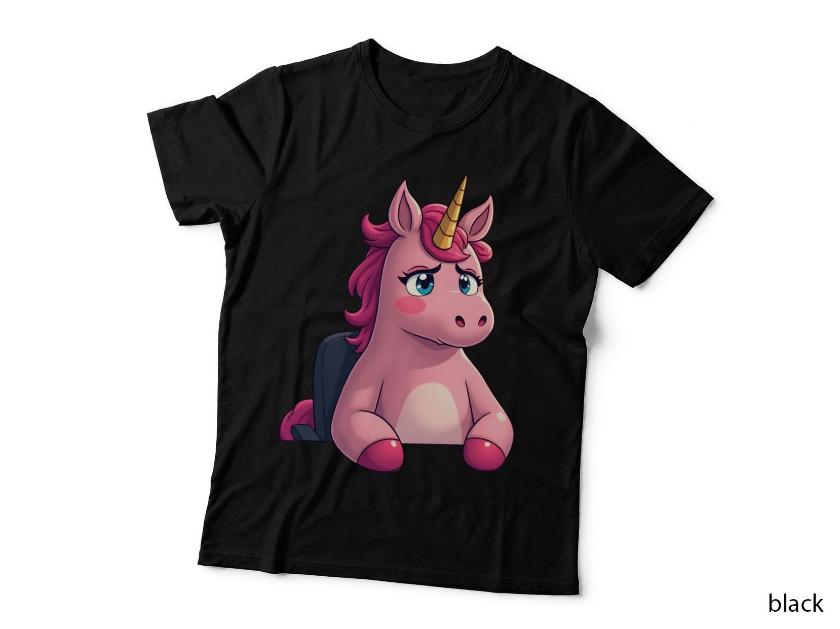 Whimsical Unicorn Office Worker T-Shirt