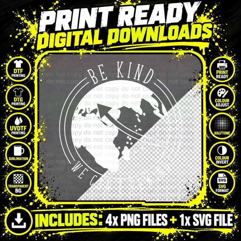 Be Kind We Can't Rewind Earth Day T-Shirt Png SVG Digital Bundle