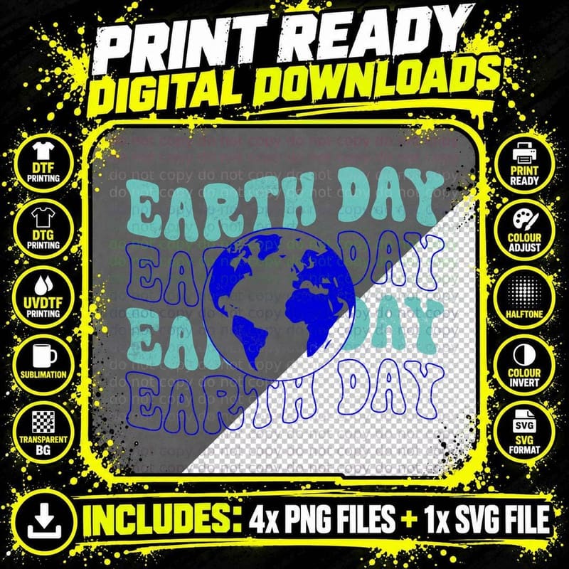Earth Day Earth Day Design T-Shirt Png SVG Digital Bundle