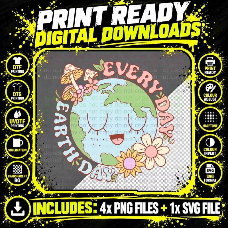 Everyday Earth Day Earth Day T-Shirt Png SVG Digital Bundle