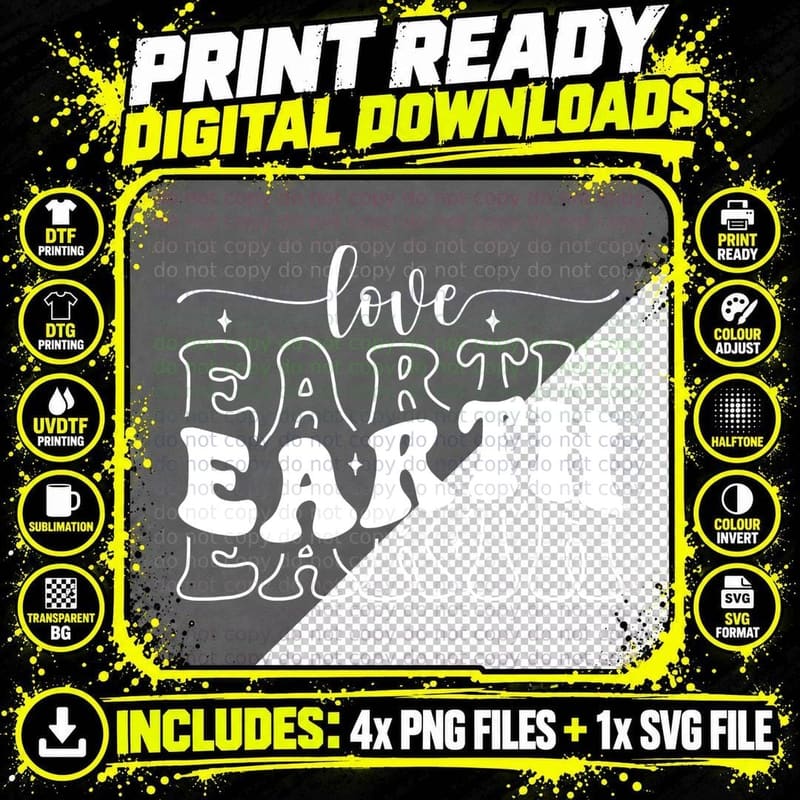 Love Earth Day T-Shirt, Earth Day Celebration Graphic Tee Png SVG Digital Bundle