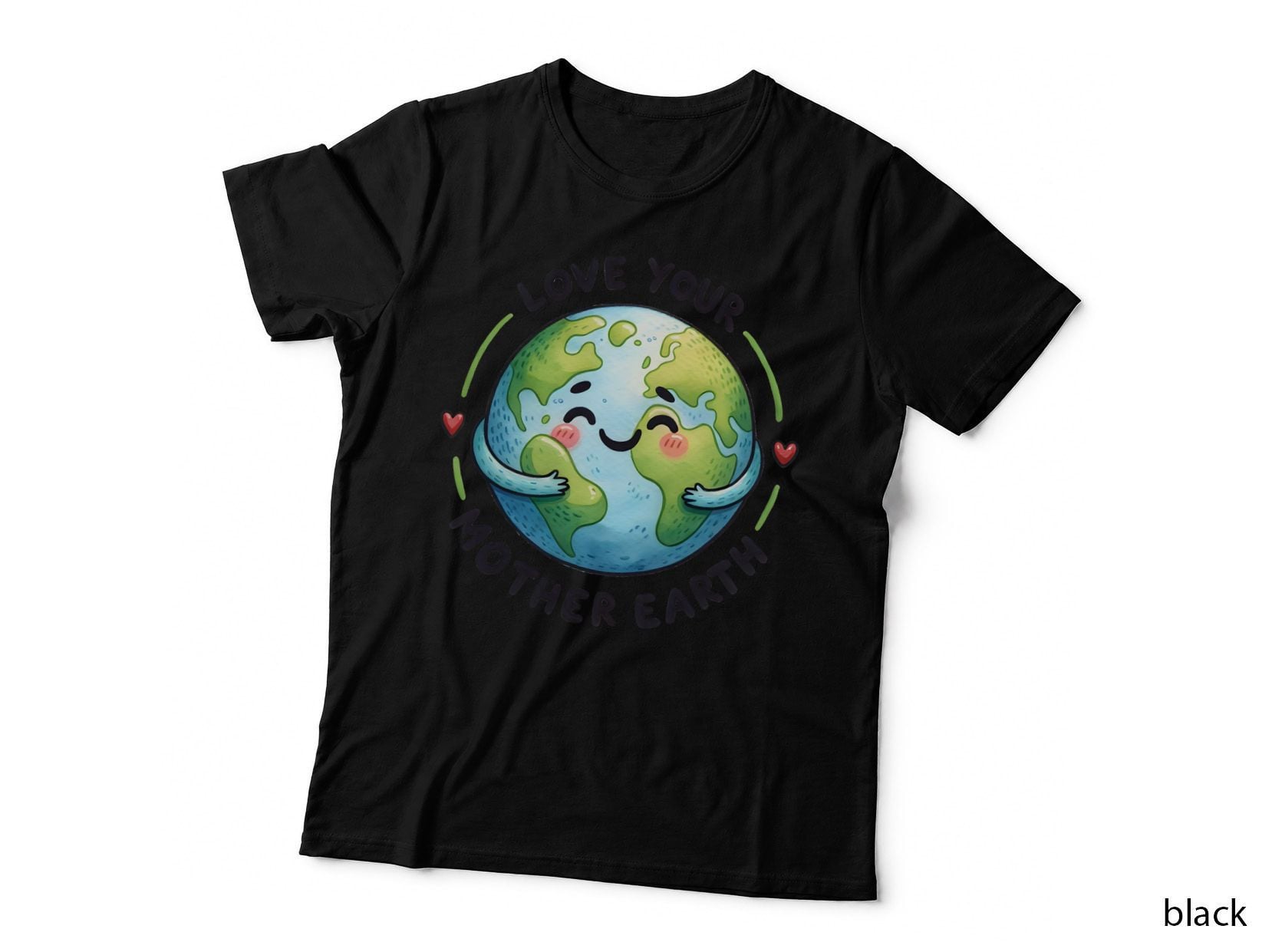 Love Your Mother Earth Day T-Shirt, Adorable Earth Hugging Itself Graphic