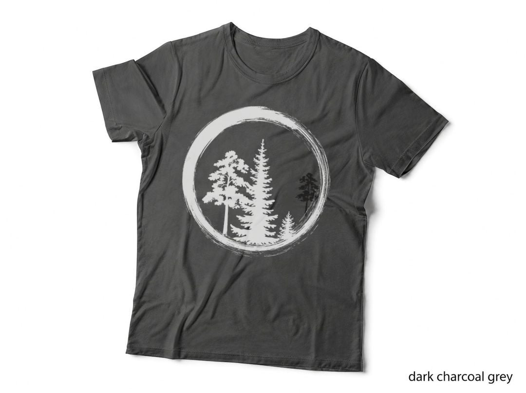 Minimalist Tree Design Forest Outdoors and Nature Graphic T-Shirt