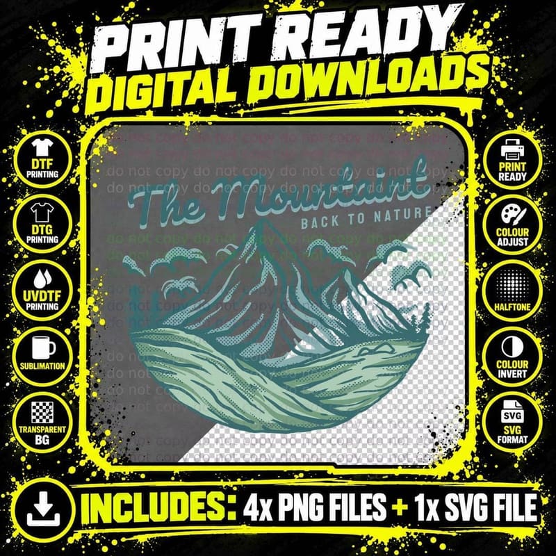 Mountains the Back to Nature Landscape To T-Shirt Png SVG Digital Bundle