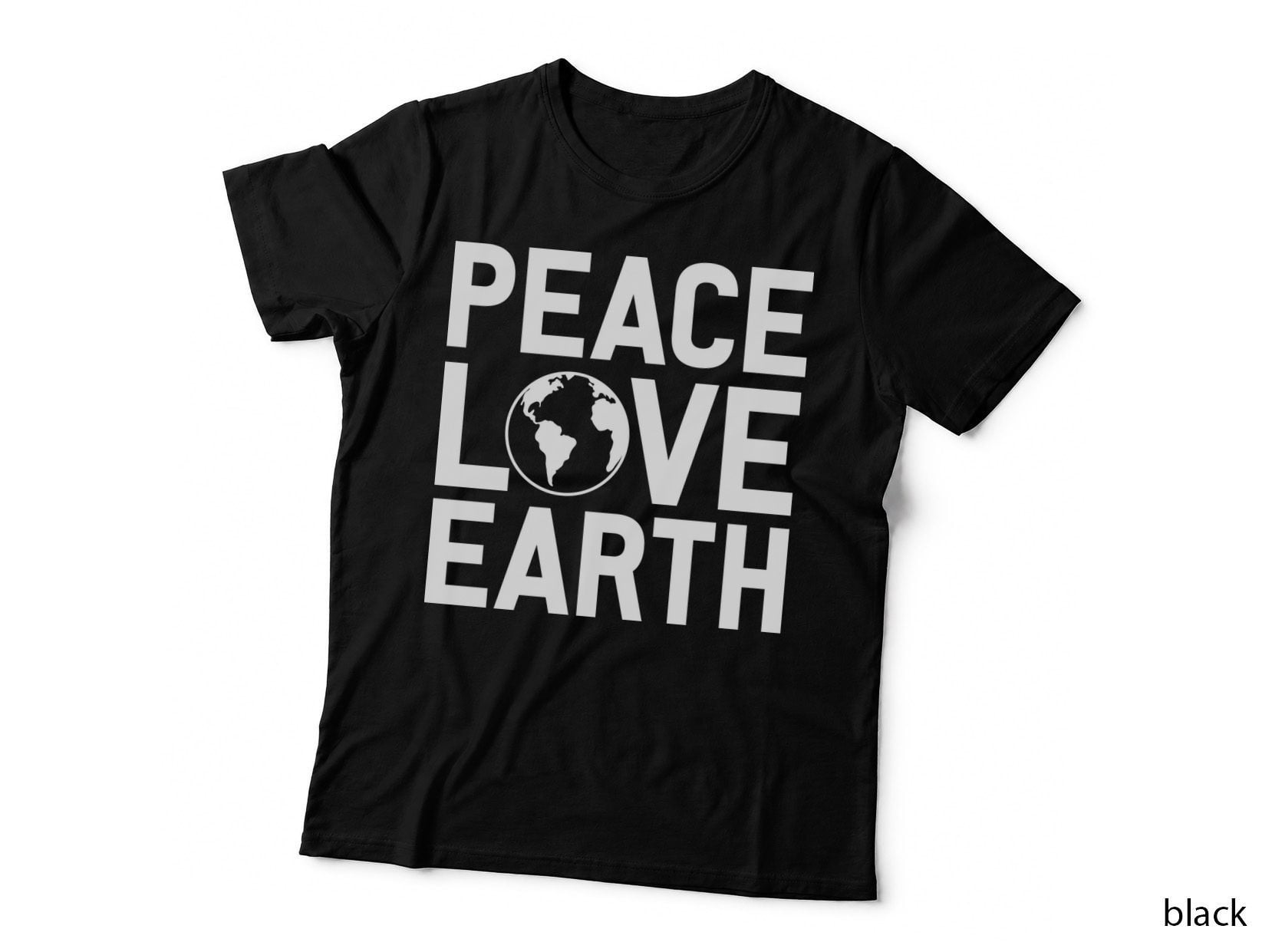 Peace Love Earth Day T-Shirt, Earth Globe Peace Love Graphic Tee