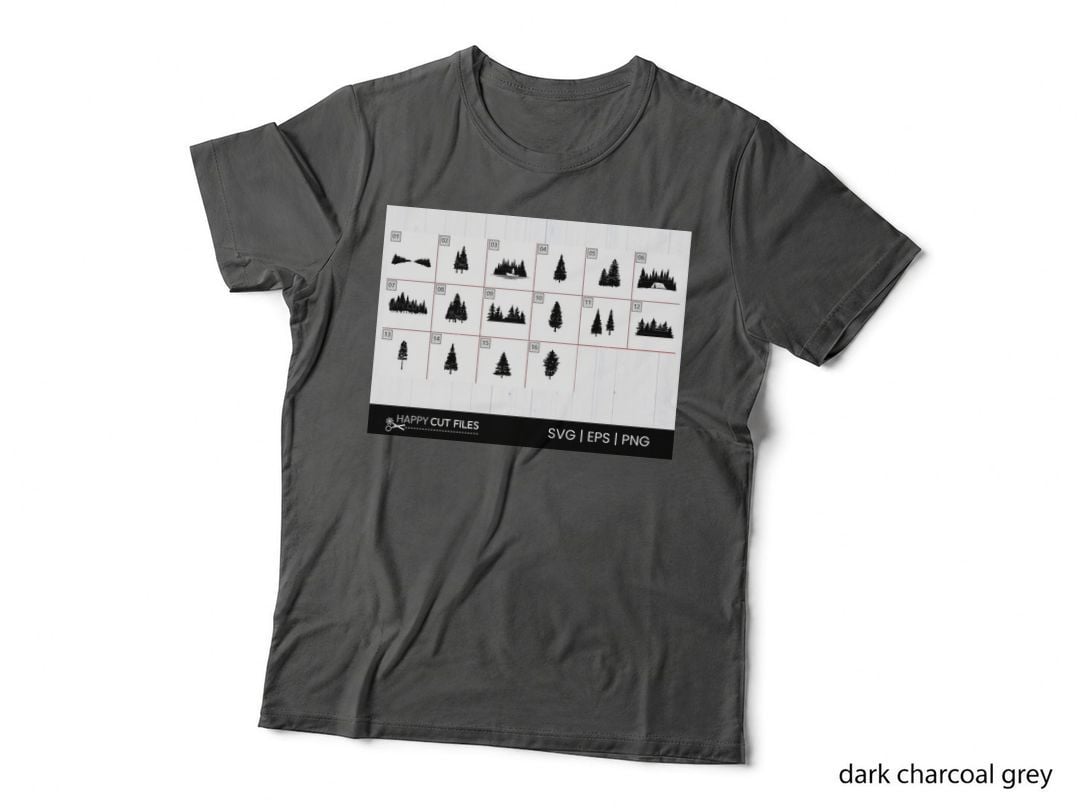 Pine Tree Silhouettes Forest Art T-Shirt, Forest Graphic Tee