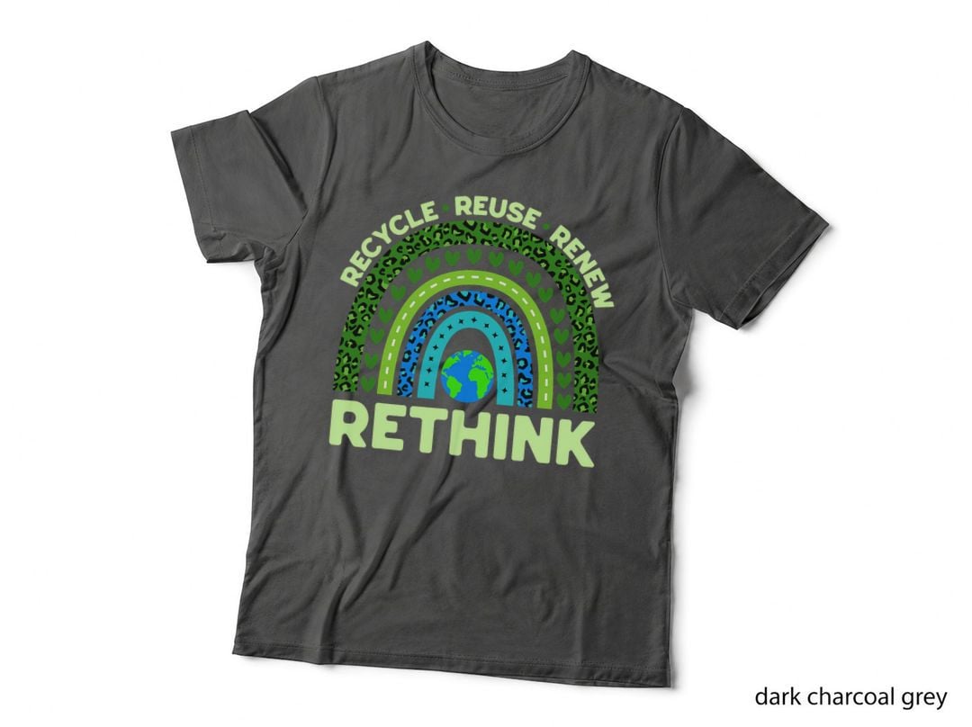 Recycle Reuse Renew Rethink Earth Day Environmental Rainbow T-Shirt