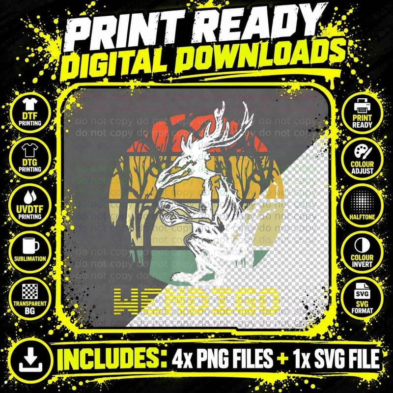 Stag Forest Mythology T-Shirt, Hemlock Tee Png SVG Digital Bundle