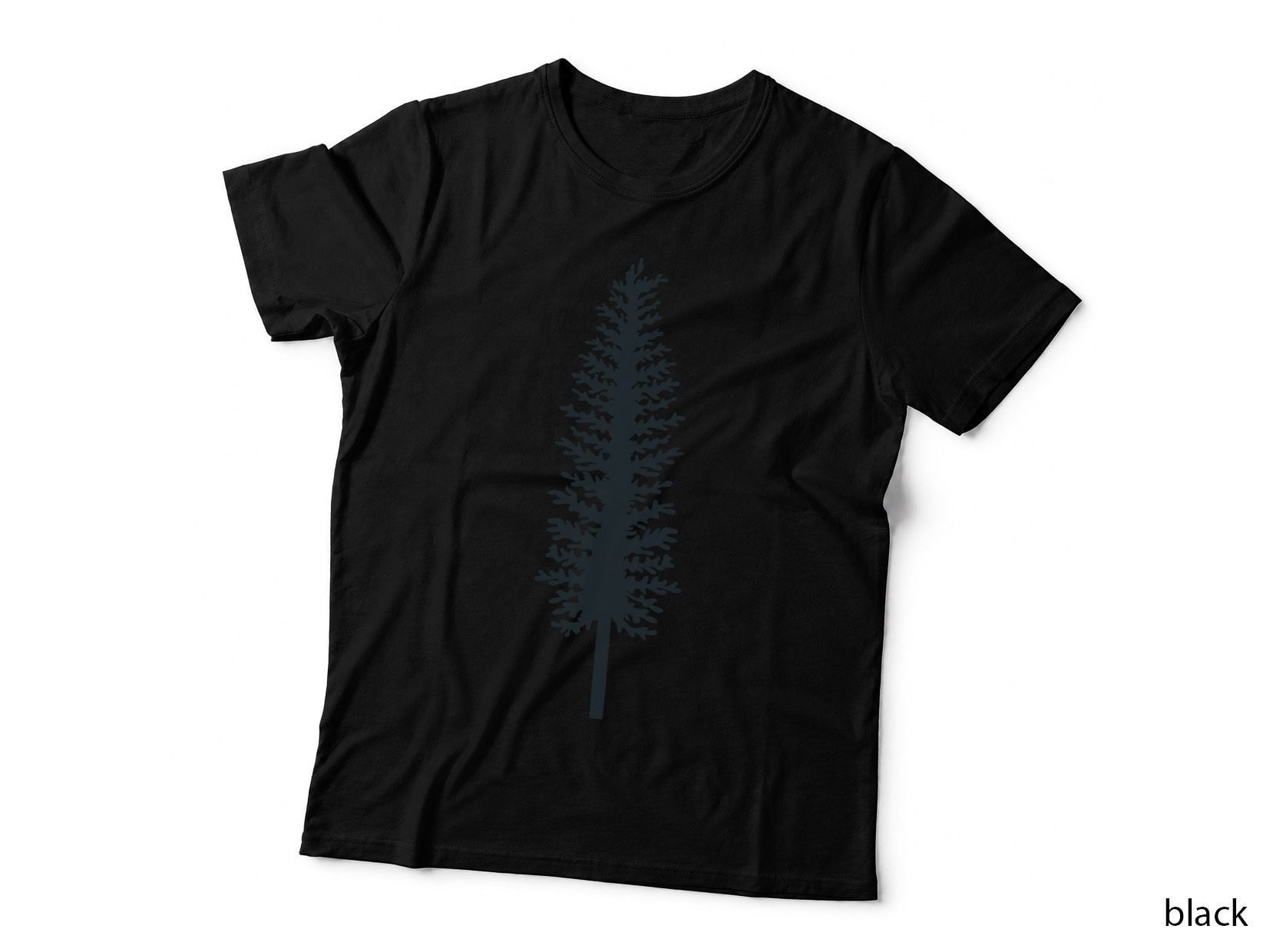 Tall Pine Tree Silhouette Forest T-Shirt, Forest Graphic Tee, Forest Gift Shirt