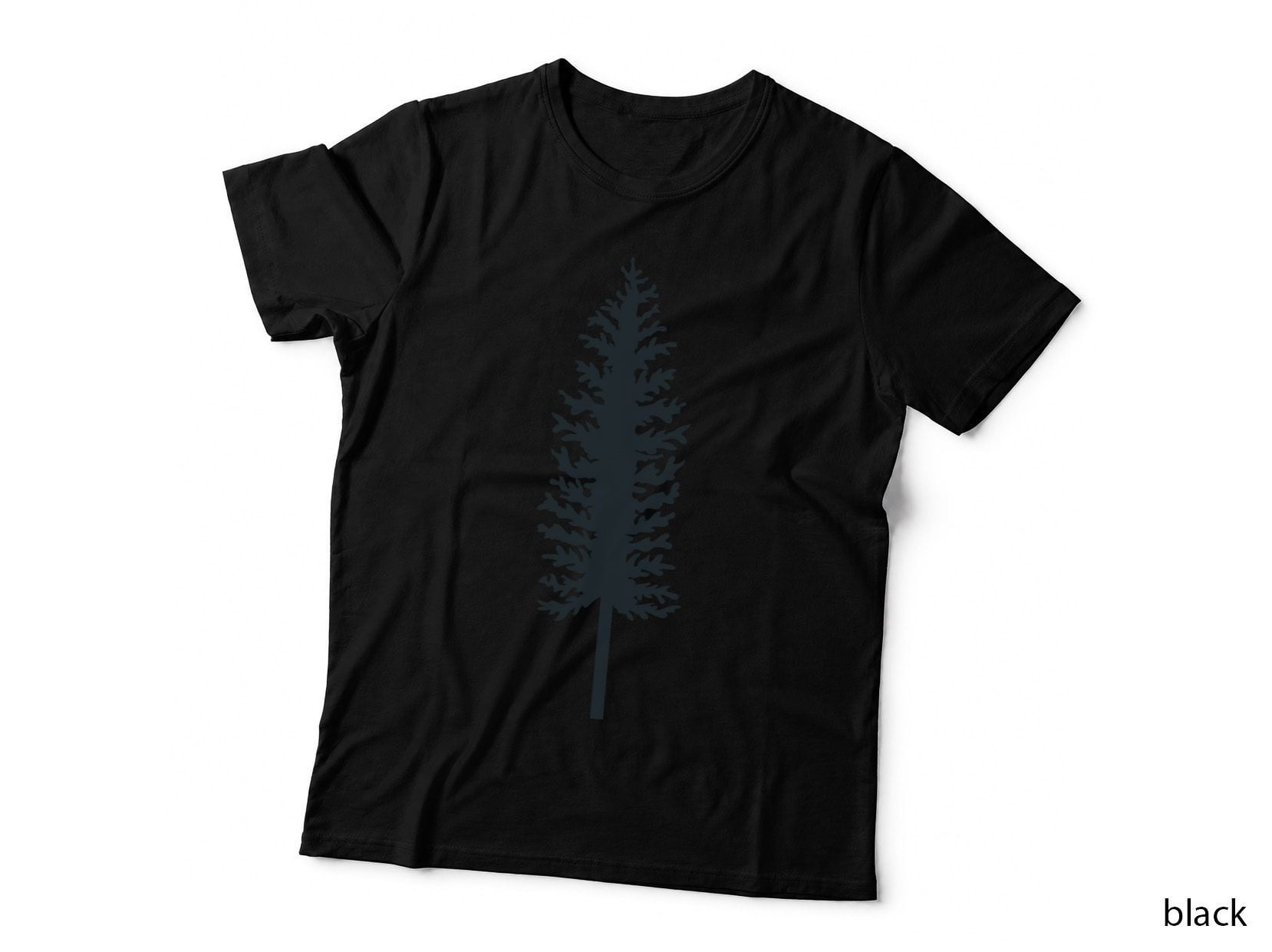 Tall Pine Tree Silhouette Forest T-Shirt, Forest Graphic Tee