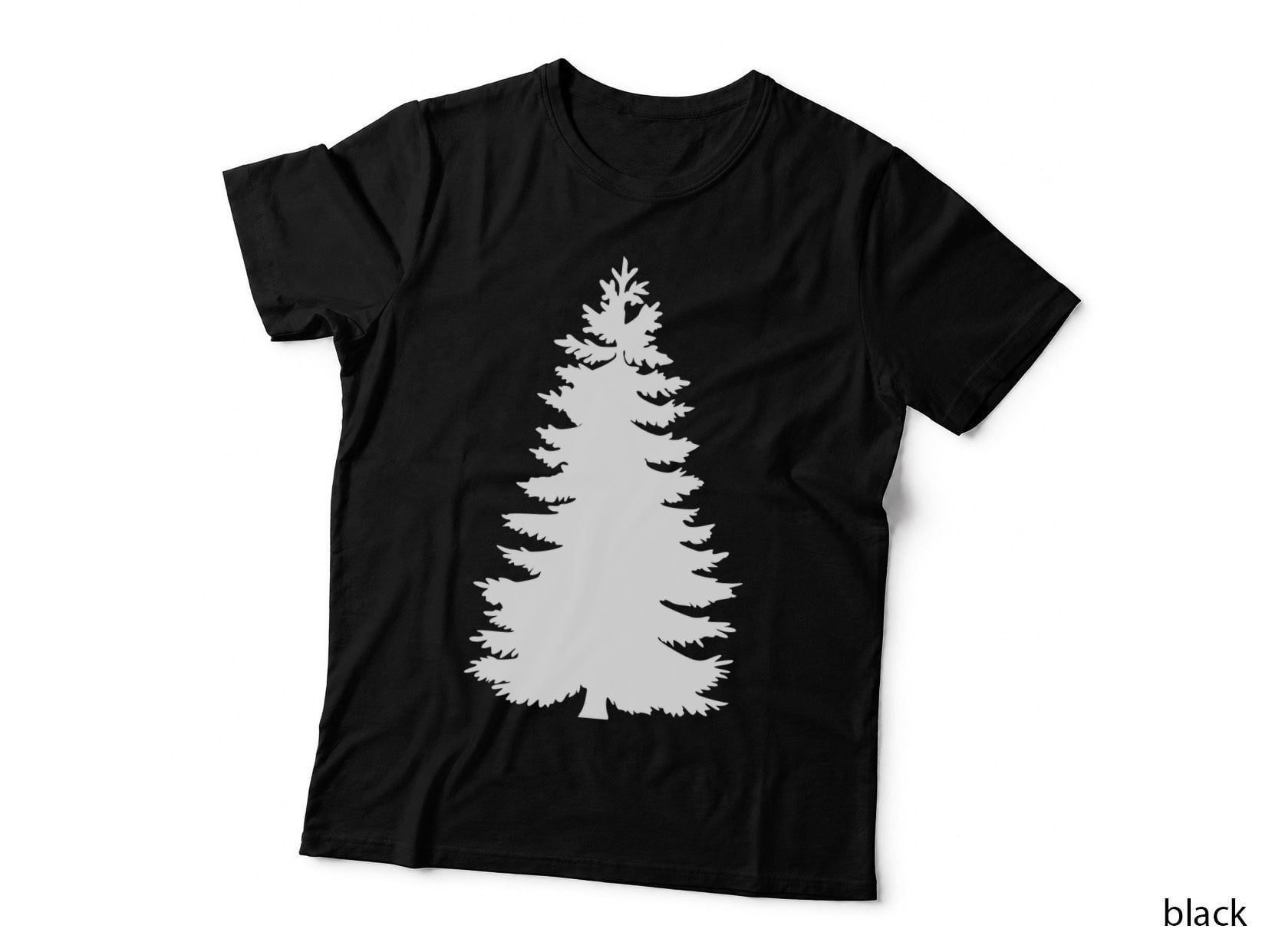 Tall Pine Tree Silhouette Tree Design T-Shirt, Tree Graphic Tee, Cute Tree Shirt