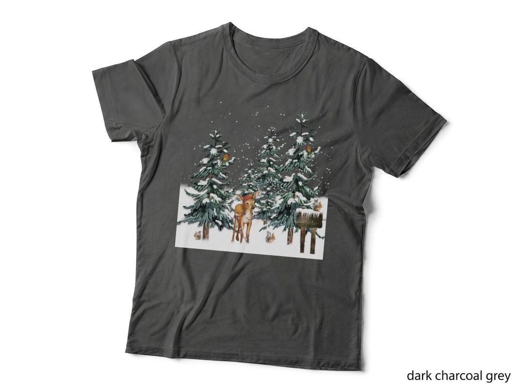 Winter Forest Deer Squirrels T-Shirt