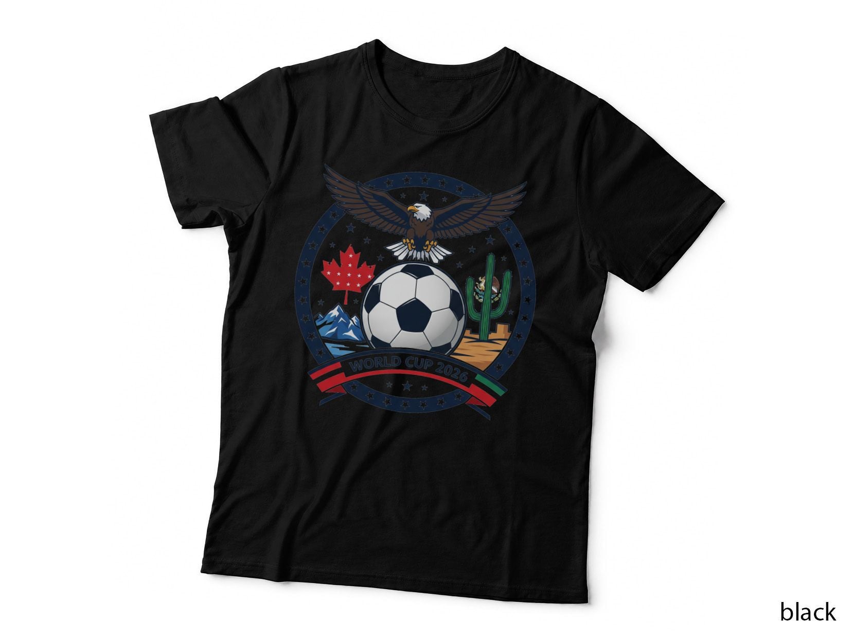 World Cup 2026 Eagle Crest Maple Leaf Cactus Desert Mountains T-Shirt