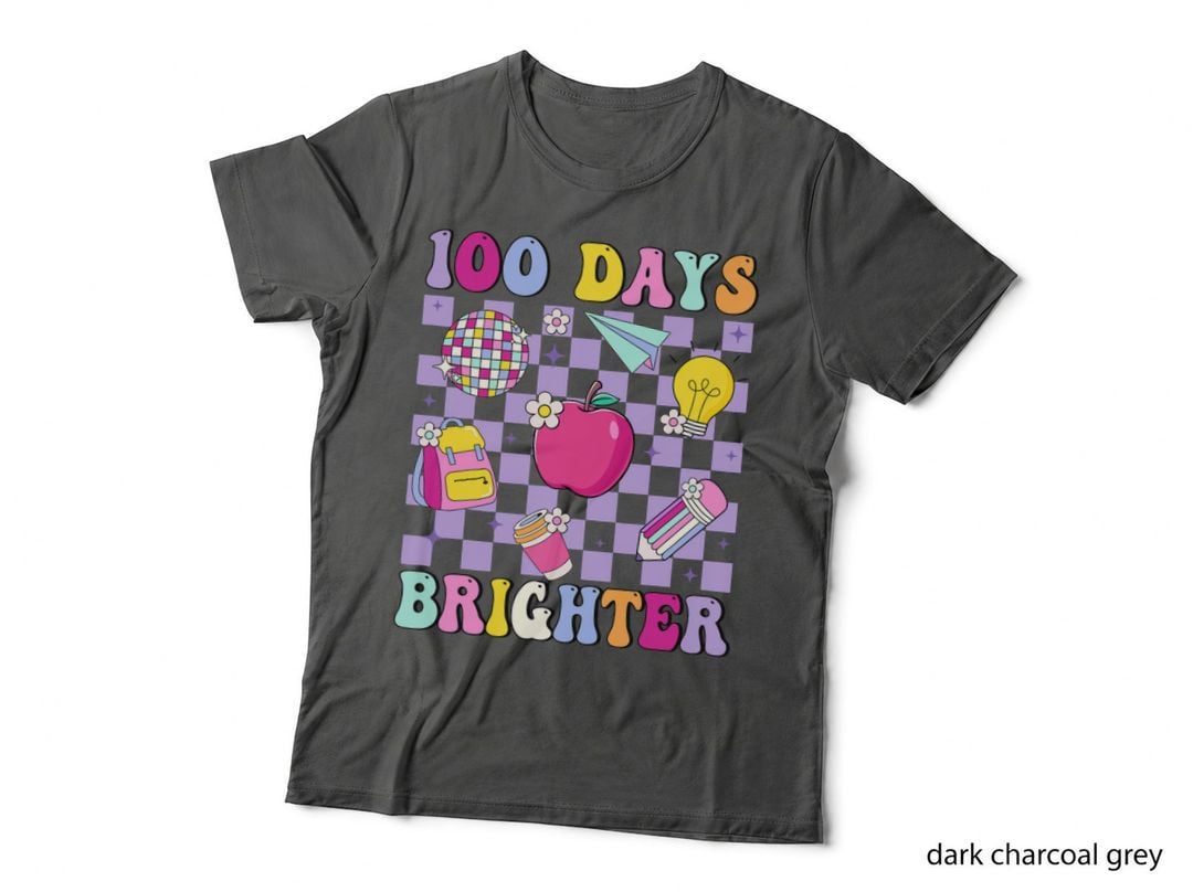 100 Days Brighter Retro Disco 100th Day of School Teacher T-Shirt