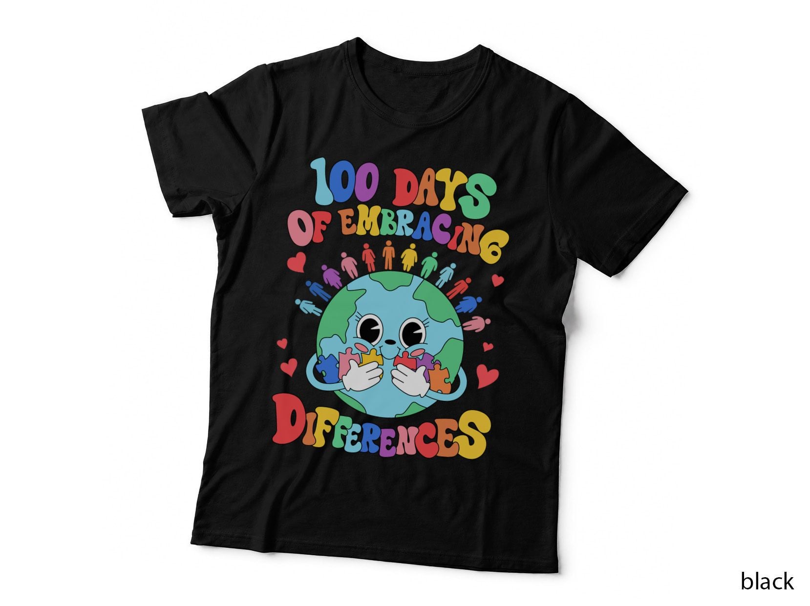 100 Days of Embracing Differences Autism Awareness Teacher T-Shirt