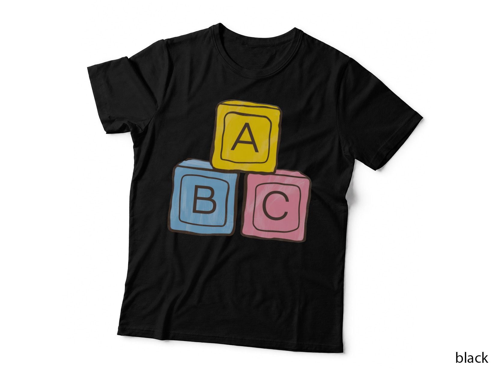 Abc Blocks Stack Teacher T-Shirt, Teacher Graphic Tee, Cute Teacher Shirt