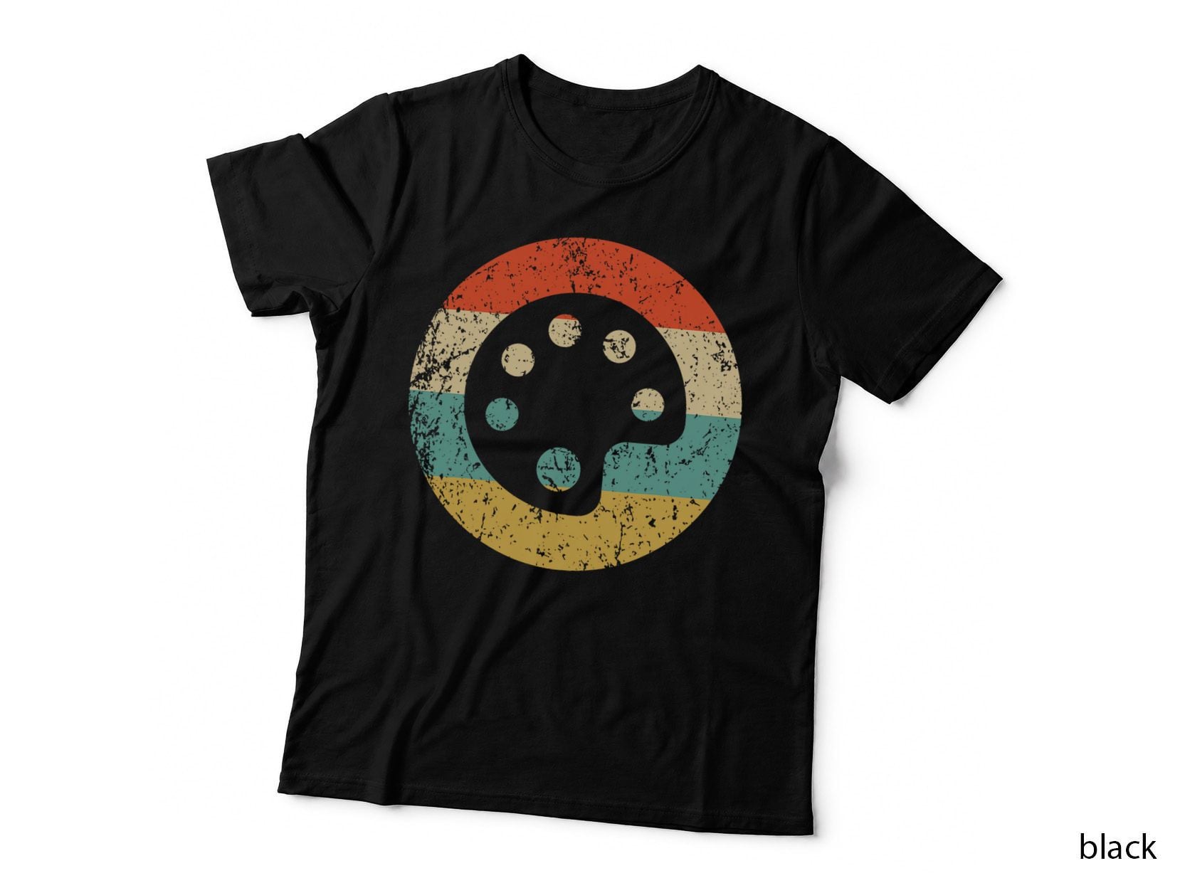 Artist Art Teacher Retro Paint Palette, Vintage Style, Creative Gift T-Shirt