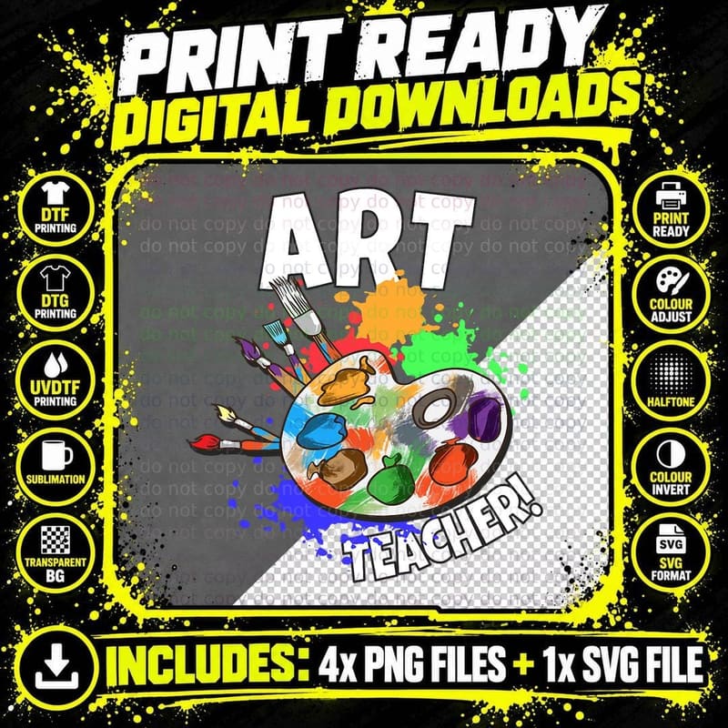 Artistic Streak Art Class Art School Art Teacher Png SVG Digital Bundle