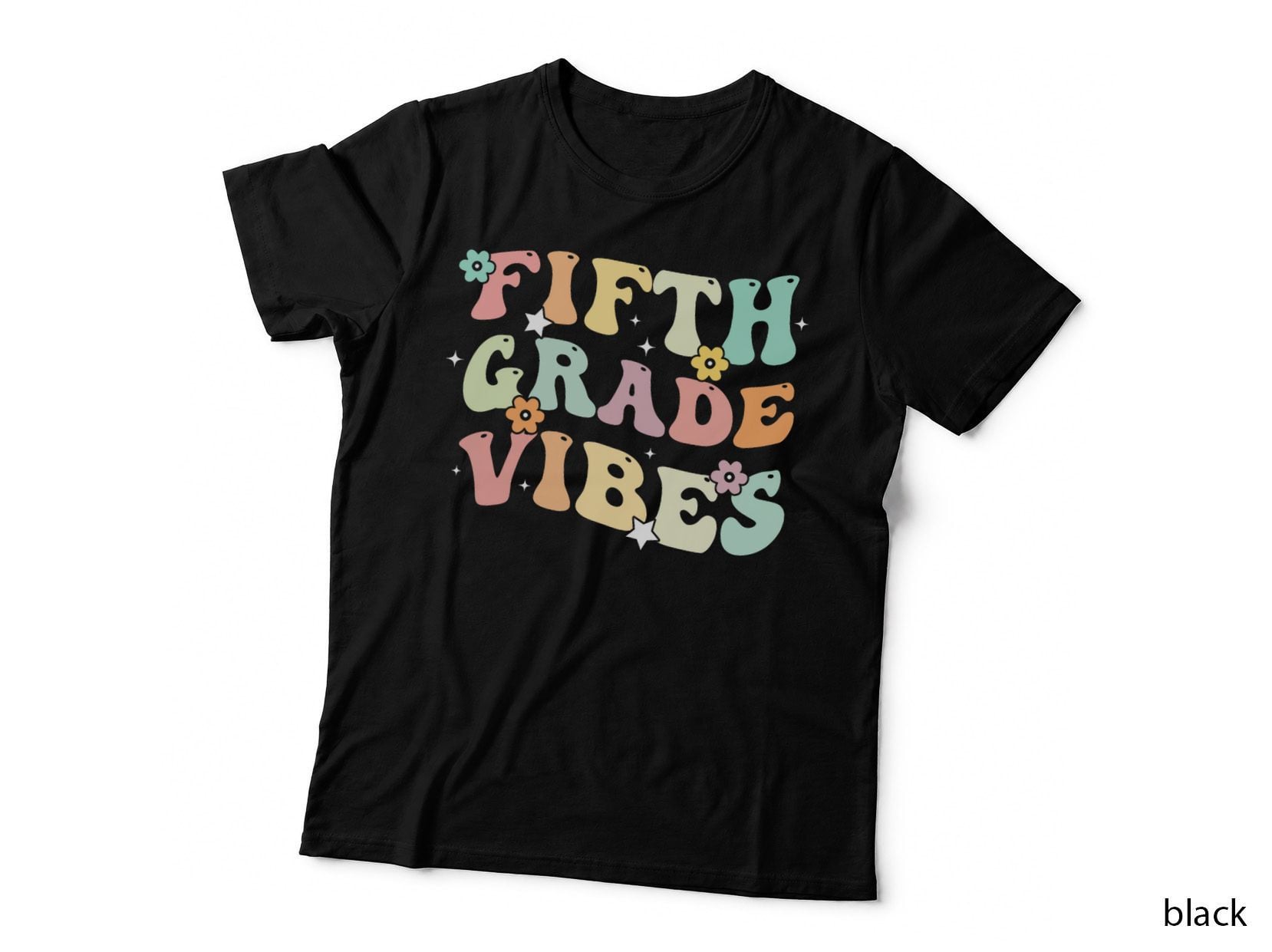 Back to School Fifth Grade Vibes Retro Student Teacher T-Shirt