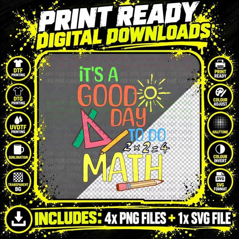 Back to School Its a Good Day to Do Math Teacher Women Png SVG Digital Bundle