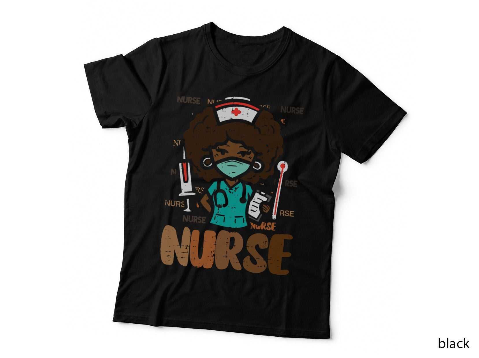 Black History Afro Nurse African Nursing Scrub Top Women T-Shirt
