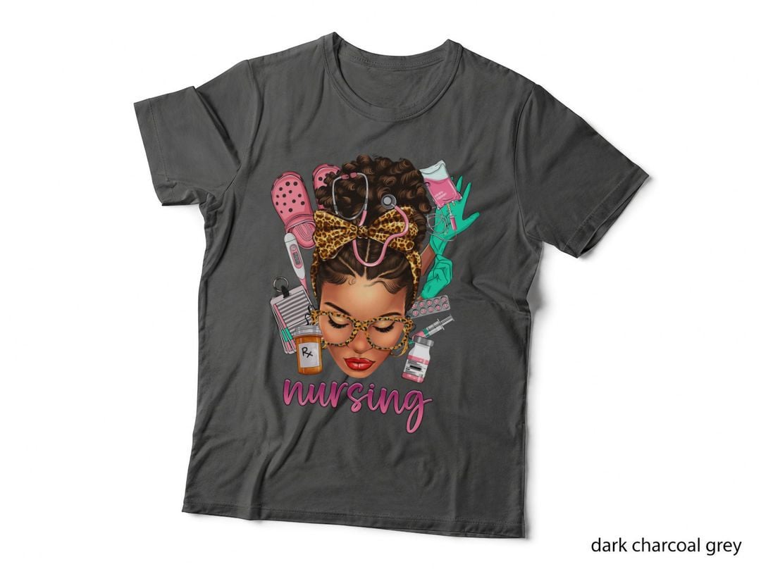 Black Melanin Nurse Black History Month Afro Hair, Pride T-Shirt