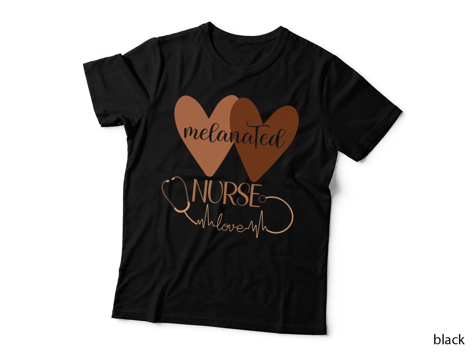 Black Nurse Melanated Woman Black History Month Nursing Crew T-Shirt