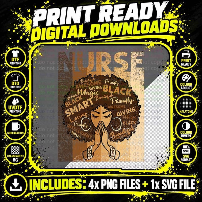 Black Teacher Black History Month Blm Melanin Afro Woman Png SVG Digital Bundle